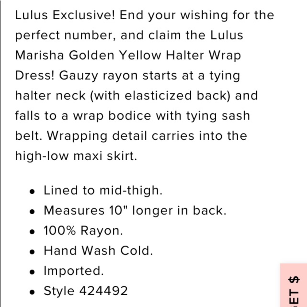 Lulu’s Golden Yellow Halter Wrap Gauzy Maxi Dress - Picture 5 of 6